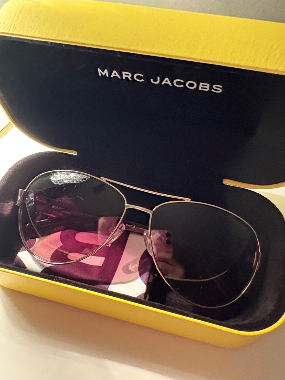 Marc Jacobs Women's Purple Gradient Aviator Sunglasses - Picture 3 of 7